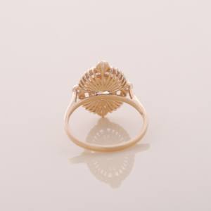 Anillo de Halo con Diamante Amarillo Ovalado de 2.85ct, Oro Amarillo, Blanco y Rosa de 14K, Joyería Fina de Lujo para Mujer, Chapado en Rodio - Product Image 4