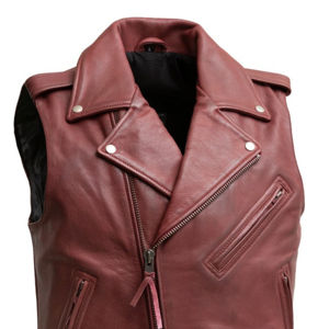 Nuevo Chaleco de Motociclista para Hombre, Talla Personalizada, 100% Cuero Genuino, Diferentes Colores, Chaleco de Cuero Informal de Lona para Verano - Product Image 6