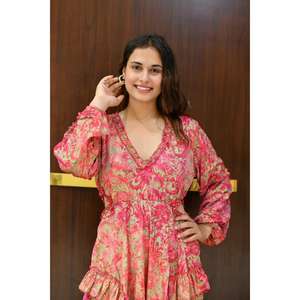 Plus Floral Print Flounce Sleeve Robe en mousseline Breezy and Beautiful Plus Size Vêtements pour femmes - Product Image 1