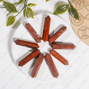 Puntas de Jaspe Rojo de Doble Terminación de Alta Calidad al por Mayor para Decoración y Regalos - Product Image 1