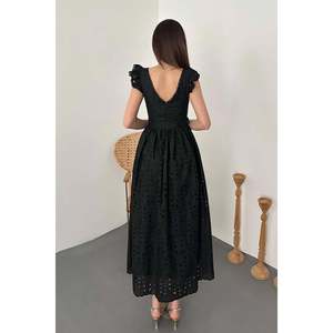 <b>Black</b> <b>Lace</b> Embroidered Dress - <b>Black</b> - Product Image 5