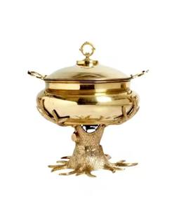 2024 estilo de tendencia, plato de frotamiento de Metal hecho de latón, calentador de comida de estilo de lujo, plato de frotamiento para servir comida de Buffet de boda para Hotel - Product Image 1