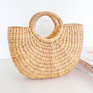 กระเป๋าถือชายหาดผักตบชวาทอมือธรรมชาติกระเป๋าฟางขนาดใหญ่ราคาโรงงานเวียดนามต่ำ - Product Image 5