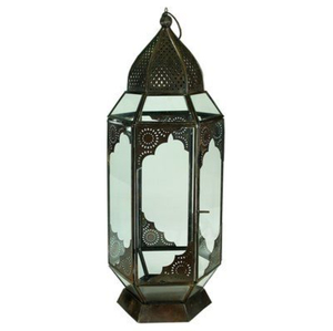 Farol de Vela con Forma Marroquí, de Hierro Dorado y Vidrio, Faroles Colgantes para Decoración del Hogar, Jardín y Navidad - Product Image 2
