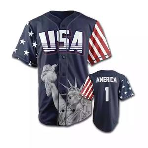 2024 maillots de Baseball pour hommes Logo personnalisé vêtements de sport en gros respirant imprimé personnalisable séchage rapide 100% Polyester haut - Product Image 2