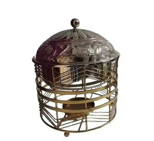 Marmite en acier inoxydable de haute qualité avec détails décoratifs en nacre conçus pour servir des aliments sur des tables à manger rondes - Product Image 3