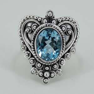 Anillo Hecho a Mano para Mujer de Plata de Ley 925 Sólida de Navya Craft con Topacio Azul, Tallas 4-13, para Navidad, Aniversario, Día de San Valentín - Product Image 6