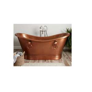 อ่างอาบน้ำทองแดงสไตล์วินเทจคลาสสิกที่มีการออกแบบโบราณที่ไม่ซ้ำใครเหมาะสำหรับการสร้างพื้นที่อาบน้ำที่หรูหราและสะดวกสบาย - Product Image 4