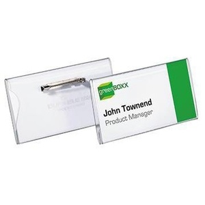 75 X 40 mm DURABLE Clear Record Needle <b>Name</b> <b>Tag</b> 100 Pcs/pack Badge Holder Accessory - Product Image 1