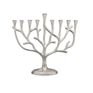 Ménorah décorative en aluminium, finition métallique élégante, fabriquée à la main, écologique pour les maisons modernes, Noël et Pâques traditionnels - Product Image 4