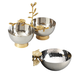 Assiette à légumes en acier inoxydable finition or en métal de haute qualité Outils à salade Assiette en métal Bol de service - Product Image 5