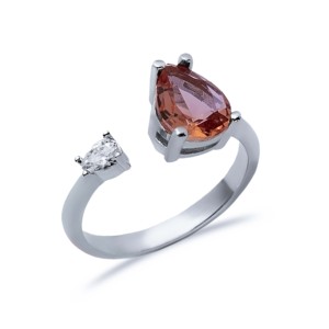 Pear Shape Sultanite CZ <b>Adjustable</b> <b>Ring</b> Turkish Handmade Wholesale 925 Sterling Silver Jewelry - Product Image 2