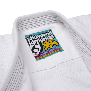 ขายส่งชุดยิวยิตสู Bjj ผ้าเพิร์ลวีฟ 450 GSM คุณภาพดีที่สุด ราคาถูก สำหรับเด็กและผู้ใหญ่ สีขาว - Product Image 4