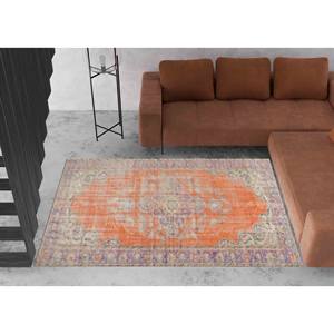 Tapis de couloir bohème orange : Tapis d'entrée de style vintage, avec poils doux - Product Image 4