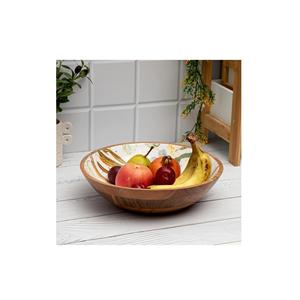 Bol de service à salade en bois de manguier artisanal moderne, le plus vendu, pour la table de cuisine, cadeau d'affaires, livraison directe - Product Image 1
