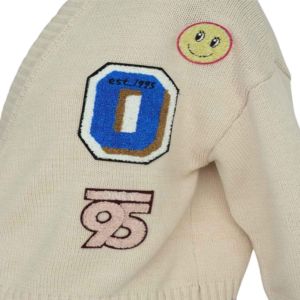 Cárdigan de alta calidad personalizado para mujer, ropa de calle de invierno universitaria, Bordado de lana acrílica, botón frontal, informal, Unisex - Product Image 5