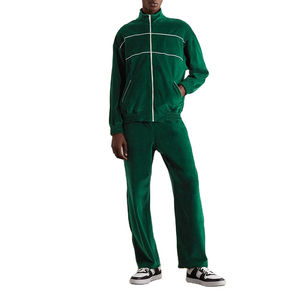 OEM Custom LOGO Cotton Velour <b>Fabric</b> Unisex <b>Retro</b> Sportswear Velour Tracksuit 2026 - Product Image 1