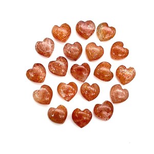 Cuentas de Piedra Preciosa de Briolette en Forma de Corazón de Piedra Solar Roja Talladas a Mano de 8 mm para Joyería - Product Image 5