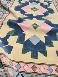 Colección de alfombras de lana anudadas a mano antiguas 8x14 9x12 tamaños cangrejo Oushak diseño rezando hogar alfombras rosas Algodón hecho a mano - Product Image 3