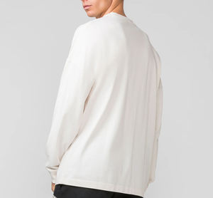 T-shirts décontractés surdimensionnés pour hommes OEM 2025, 100 % coton, manches longues d'été, t-shirt à manches longues surdimensionné - Product Image 4