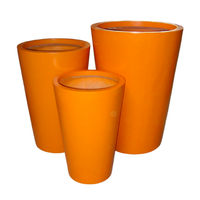 Lot de 3 pots de fleurs en fibre de verre légers, durables et écologiques, forme moderne, faible MOQ, gain de place, pour la décoration de la maison et du jardin