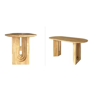 वियतनाम आपूर्तिकर्ता ODM लकड़ी की डाइनिंग टेबल लक्जरी आधुनिक डिजाइन कम MOQ होम फर्नीचर ठोस लकड़ी