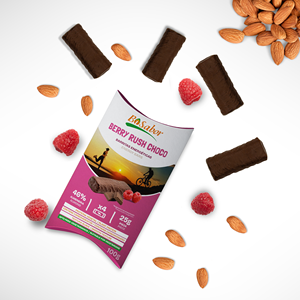Barretta Energetica Berry Rush Choco Bisabor alle Mandorle con Ripieno al Lampone e Rivestimento al Cacao, Snack Salutare per Atleti, Confezione da 4x25g, Scatola da 10 - Product Image 3
