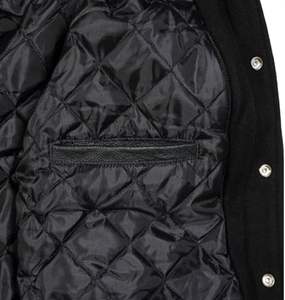 Veste de baseball universitaire en laine pour hommes, coupe ajustée, blouson décontracté de haute qualité à col montant, lettre brodée, manteau d'hiver en toile - Product Image 4