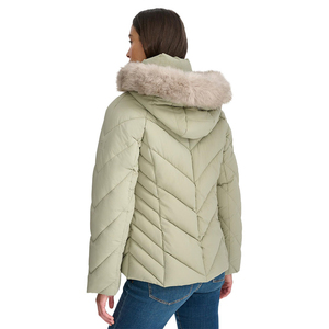 Classic Women's Puffer Jacket Solid Color Winter Waterproof Breathable Hooded Wind Resistant 100% Polyester Filling Outdoor Wear - Product Image 2