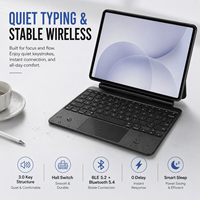 Funda con Teclado Inalámbrico Magic Style, Base de Teclado Portátil para Oficina con Chip de Emparejamiento Rápido y Experiencia de Entrada Silenciosa