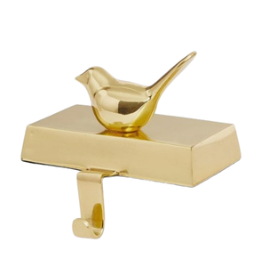 Meilleure qualité oiseau décoratif or poli bas ornements en métal fait à la main noël support de bas en métal - Product Image 1