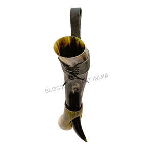 Cuerno de Beber de Ágata de Cuerno de Búfalo Natural Auténtico, Pulido, Grabado Vikingo, Decoraciones Navideñas Ecológicas, Reventa de Mead - Product Image 1