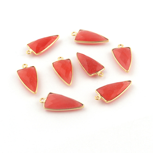 ขั้วต่อเครื่องประดับแบบห่วงเดียวทำมือแบบทำมือทองเหลือง18K รูปหยกสีแดงรูปทรงยาวล้านล้าน - Product Image 4