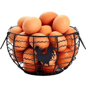 Panier à oeufs en métal en forme de poulet décoratif support fonctionnel sur le thème de la volaille pour le stockage des oeufs frais disponible au prix de gros - Product Image 3
