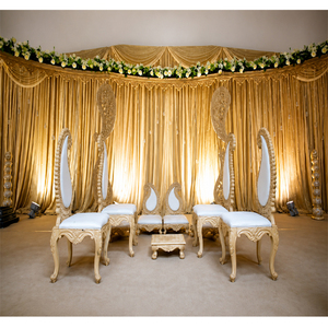 Chaises de mariage Paisley Mandap professionnelles de luxe au design moderne et actuel, ensemble de chaises de mariage, canapé royal, prix de vente directe usine USA, Royaume-Uni - Product Image 1