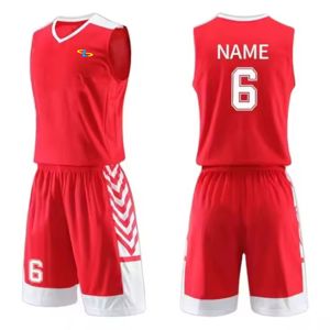 Ensemble de maillots de basket-ball personnalisés de qualité supérieure en gros, 100% polyester, uniformes de basket-ball pour hommes et femmes - Product Image 5