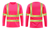 Camisa de Seguridad de Alta Visibilidad, Transpirable, Ecológica, de Secado Rápido, 100% Algodón, con Cintas Reflectantes, Verde, Manga Larga, para Hombre