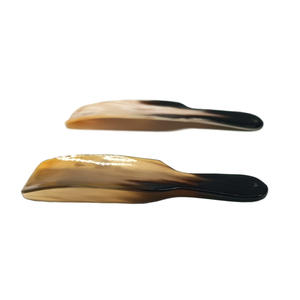 Chausse-pied en buffle d'eau véritable avec support en cuir indien durable, long manche court en bois métallique pour un usage domestique - Product Image 2