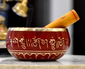 Cuenco tibetano ecológico para cantar, cuenco con sonido para meditación hecho a mano en la India para la curación y el cuenco de atención plena - Product Image 3