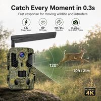 Caméra de chasse sans fil Sensvison CMOS 4G à énergie solaire avec détection de la faune par IA, vision nocturne 4K pour la chasse et la sécurité extérieure