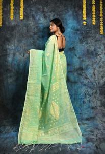 Sari Exclusivo Tejido a Mano con Telar Khadi, Teñido Liso, Ecológico, de Secado Rápido y Ligero para Vestidos, Prendas y Accesorios - Product Image 2