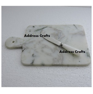 Ustensiles de cuisine artisanaux Planche à fromage en marbre Couteau en acier inoxydable avec manche en marbre Planche à découper Ustensiles de cuisine Meilleur prix - Product Image 3