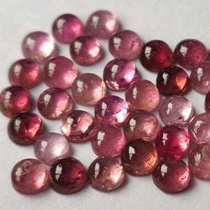 Turmalina Rosa Natural de 2.5mm, Cabujón Redondo, Calidad Superior - Turmalina Rosa Suelta Facetada - Product Image 1