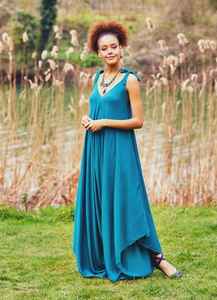 Gran oferta 2022, monos elegantes informales de rayón para mujer, monos holgados de talla grande hasta el suelo con patrón sólido con escote en V - Product Image 2