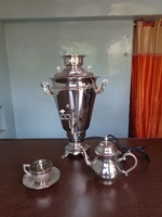 Samovar Russe Camobap en Métal Artisanal, Infuseur à Thé Russe Traditionnel, Écologique et Multi-Usages
