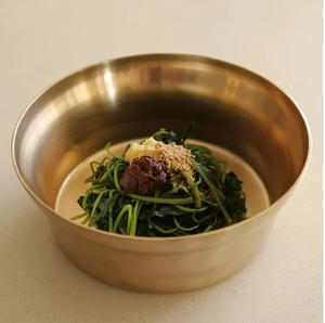 Cuenco de latón grande hecho a mano, calidad de lujo, con acabado dorado cepillado, usado para cocinar y mezclar - Product Image 5