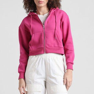 เสื้อฮู้ดครอปท็อปผู้หญิงแบบลำลอง เสื้อฮู้ดและเสื้อสเวตเชิร์ตผู้หญิงแบบสวมหัว ทรงโอเวอร์ไซส์สำหรับผู้หญิง - Product Image 2