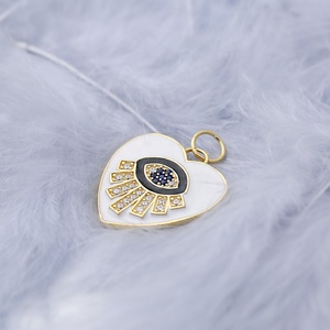 Ojo corazón encanto venta al por mayor hecho a mano turco 925 joyería de plata esterlina con Agujero 7 mm - Product Image 2