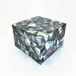 Mère de poire mosaïque boîte en bois mère de perle incrustation boîte à bijoux décor organisateur pour femmes et filles mère de perle boîtes FWE - Product Image 4