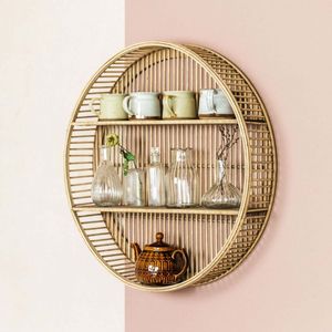 Estante redondo de bambú, estantería circular natural, estantería colgante de pared, organizador de bambú, estanterías - Product Image 3